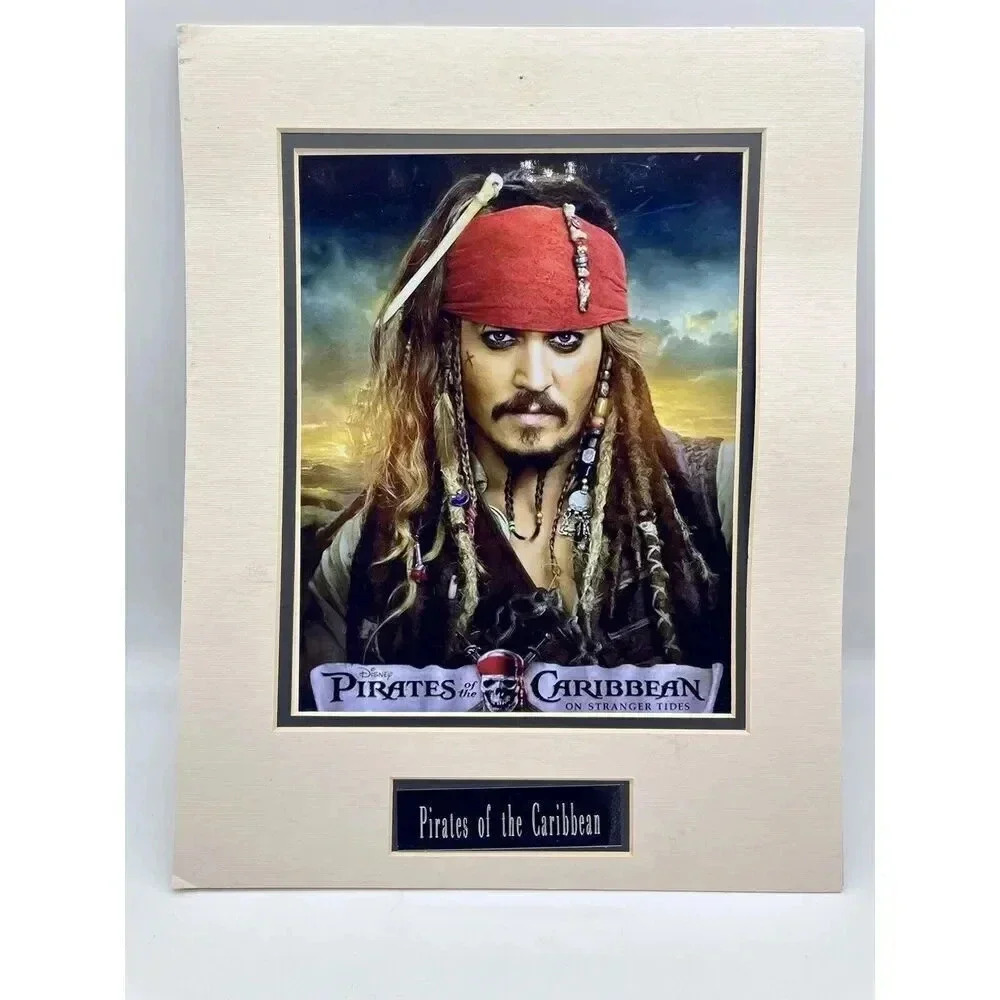 Portrait of Johnny Depp Pirates of The Caribbean 8”x10” Matted In 12”x15” Border